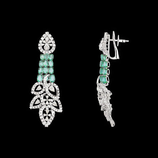 14K White Gold Diamond Jewellery - 6.624ct VS-SI-JK with Colour Stones