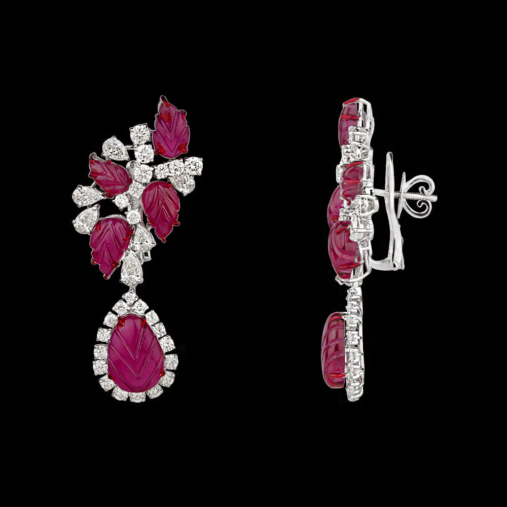 14K White Gold Diamond Jewellery - 6.512ct VS-SI-JK with Colour Stones