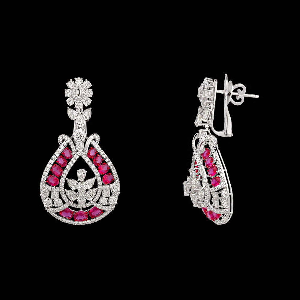 14K White Gold Diamond Jewellery - 9.651ct VS-SI-JK with Colour Stones