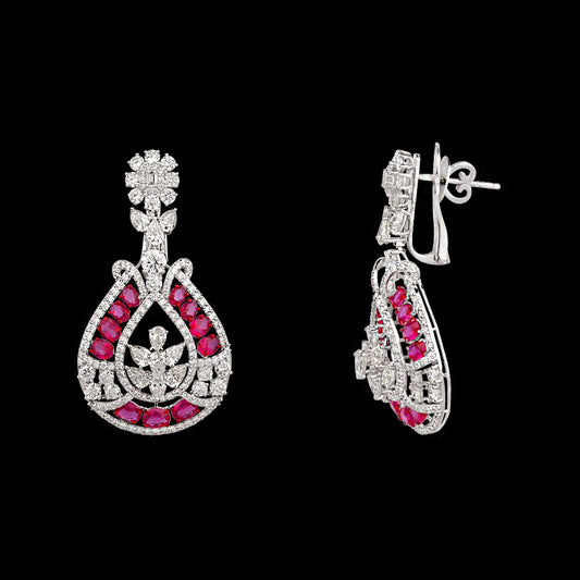 14K White Gold Diamond Jewellery - 9.651ct VS-SI-JK with Colour Stones