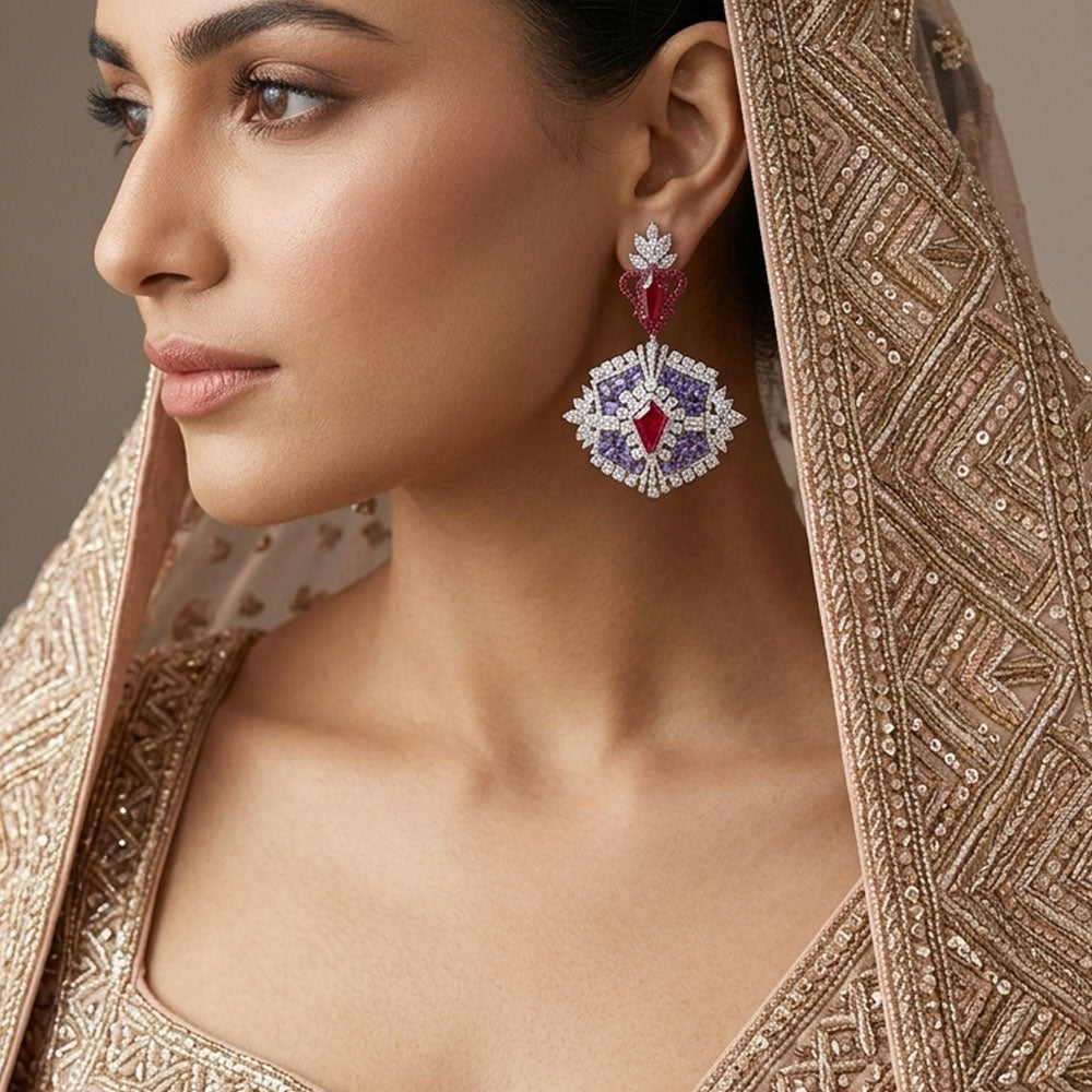 14K White Gold Diamond Jewellery - 16.926ct VS-SI-JK with Colour Stones