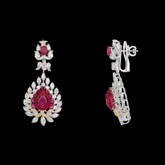 14K White Gold Diamond Jewellery - 13.785ct VS-SI-JK with Colour Stones