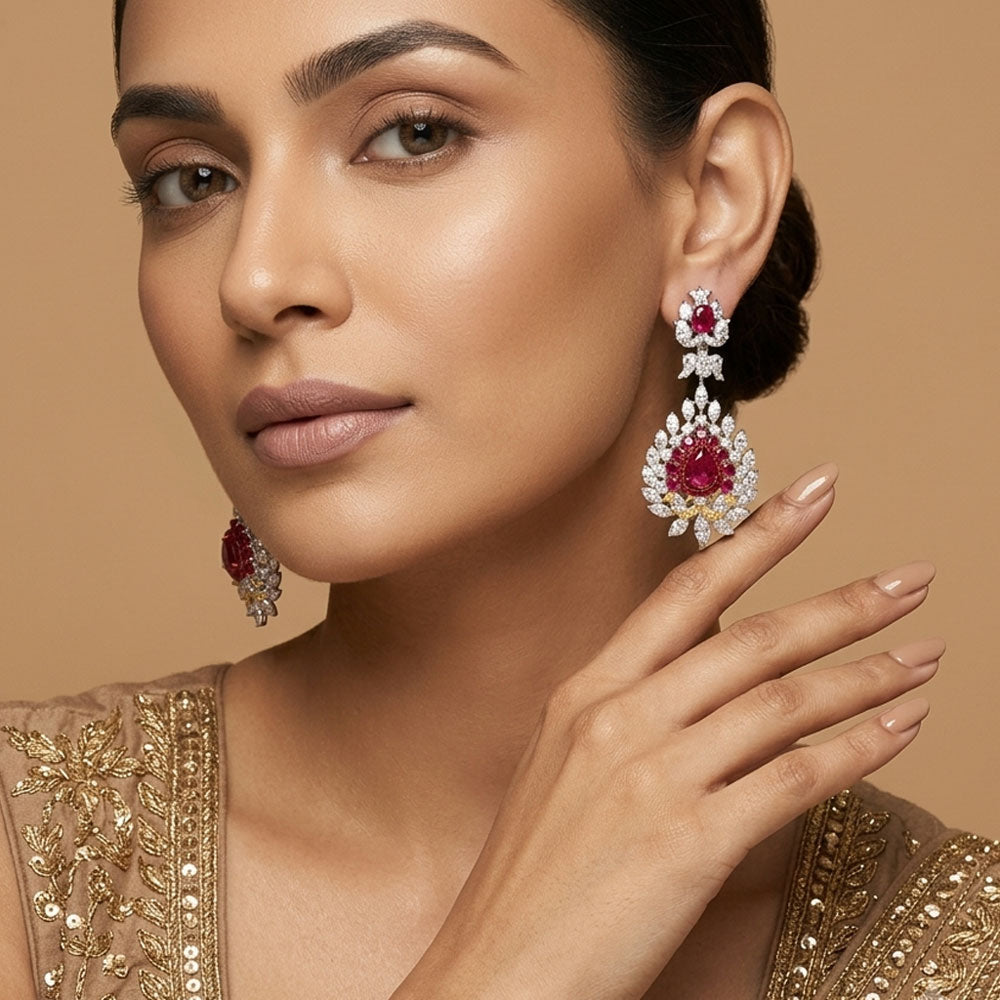 14K White Gold Diamond Jewellery - 13.785ct VS-SI-JK with Colour Stones