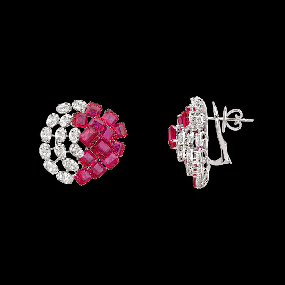 18K White Gold Diamond Jewellery - 4.954ct SI-WK with Colour Stones
