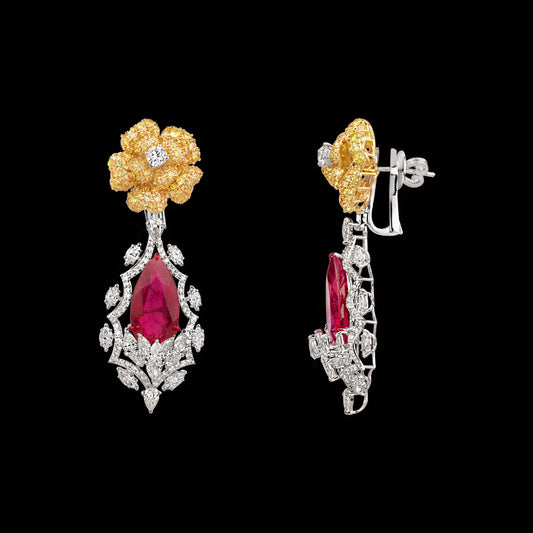 14K White Gold Diamond Jewellery - 8.451ct VS-SI-IJ with Colour Stones