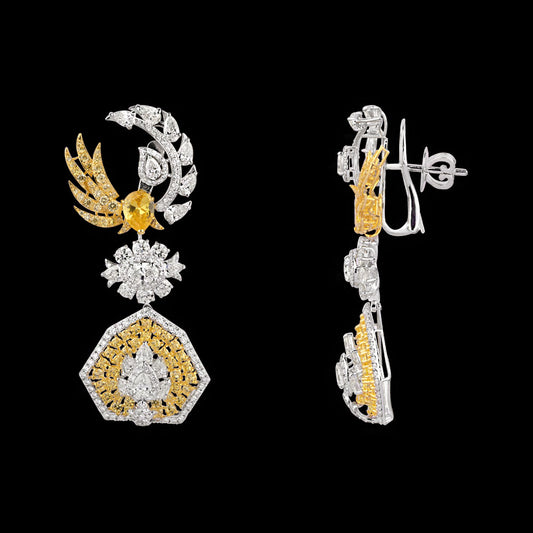 14K White Gold Diamond Jewellery - 10.462ct VS-SI-IJ with Colour Stones