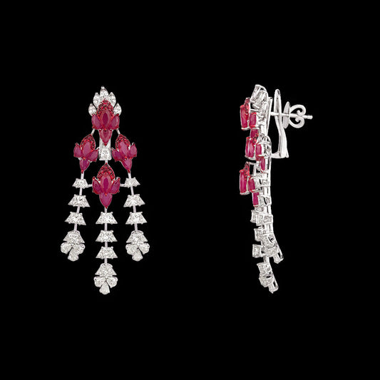 14K White Gold Diamond Jewellery - 8.181ct VVS-VS-HI with Colour Stones