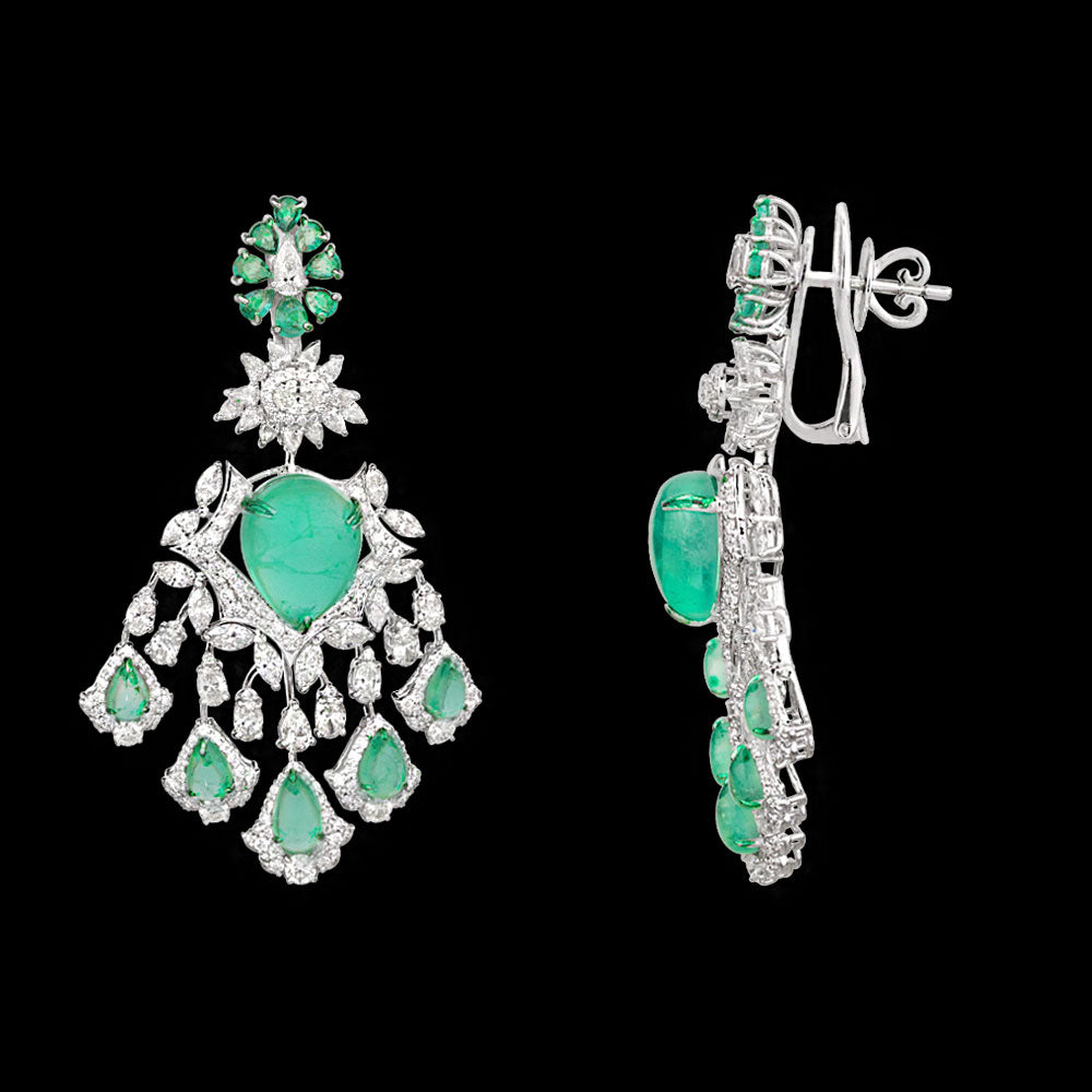 14K White Gold Diamond Jewellery - 8.764ct VVS-VS-IJ with Colour Stones