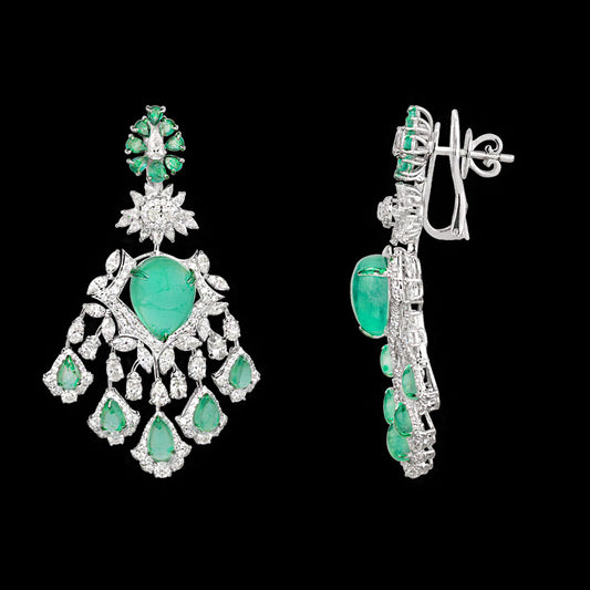14K White Gold Diamond Jewellery - 8.764ct VVS-VS-IJ with Colour Stones