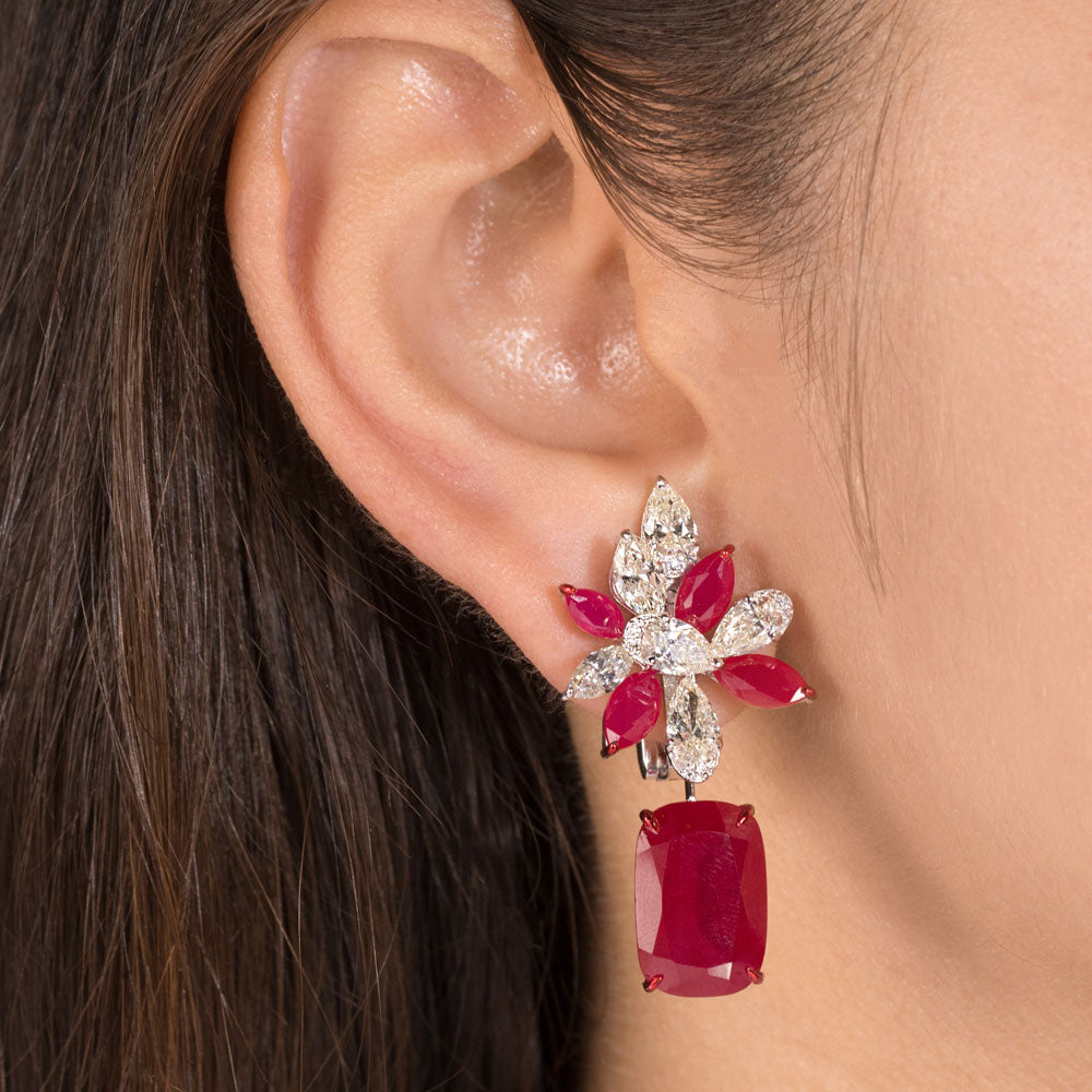 14K White Gold Diamond Jewellery - 4.403ct VS-SI-JK with Colour Stones