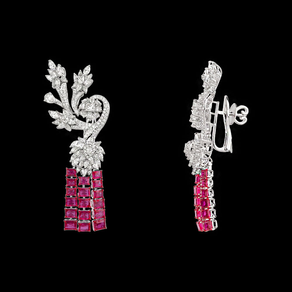 14K White Gold Diamond Jewellery - 8.975ct VS-SI-GH with Colour Stones