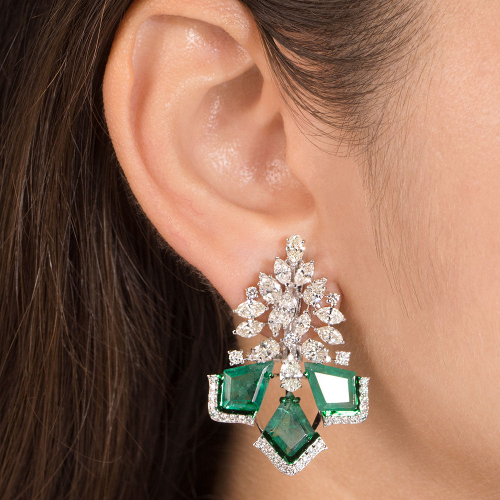 14K White Gold Diamond Jewellery - 6.003ct VS-SI-IJ with Colour Stones