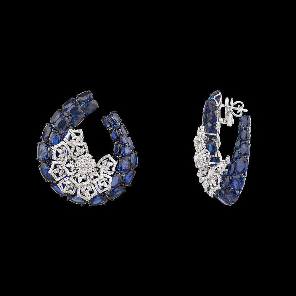 18K White Gold Diamond Jewellery - 5.159ct VS-SI-GH with Colour Stones