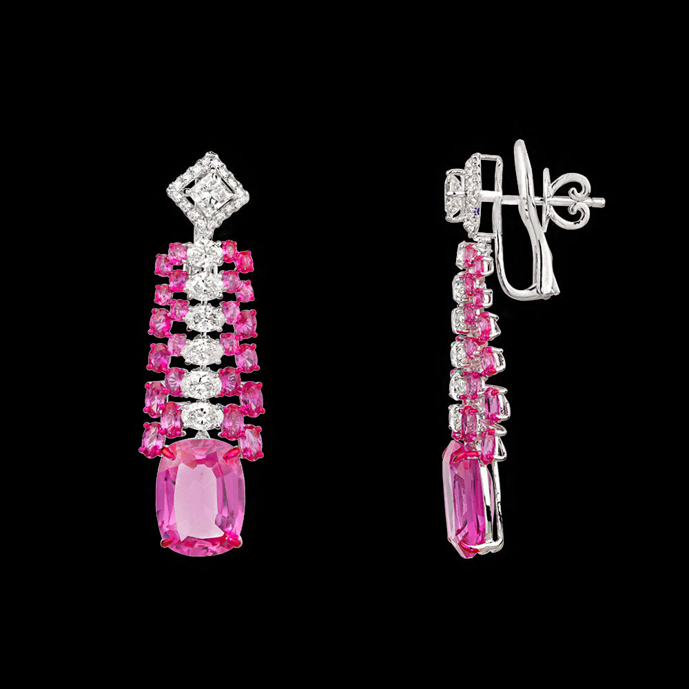 14K White Gold Diamond Jewellery - 5.581ct VS-SI-HI with Colour Stones