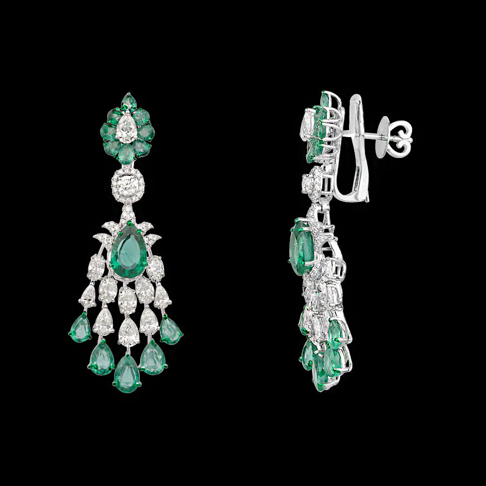14K White Gold Diamond Jewellery - 7.399ct VVS-VS-IJ with Colour Stones
