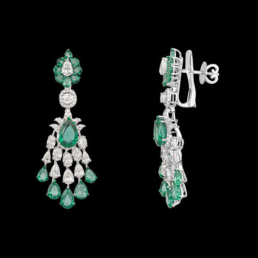 14K White Gold Diamond Jewellery - 7.399ct VVS-VS-IJ with Colour Stones