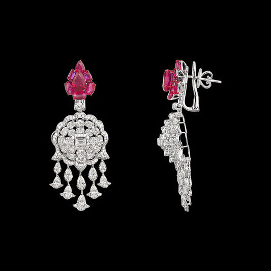 14K White Gold Diamond Jewellery - 13.041ct VVS-VS-HI with Colour Stones