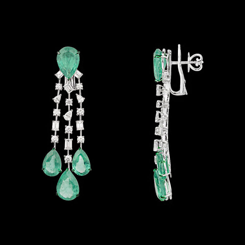 14K White Gold Diamond Jewellery - 5.014ct VVS-VS-GH with Colour Stones