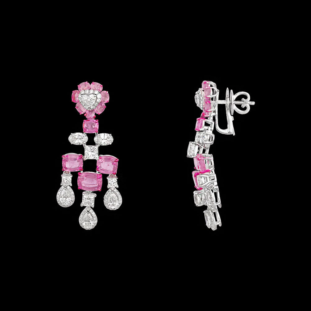 14K White Gold Diamond Jewellery - 7.994ct VS-SI-HI with Colour Stones