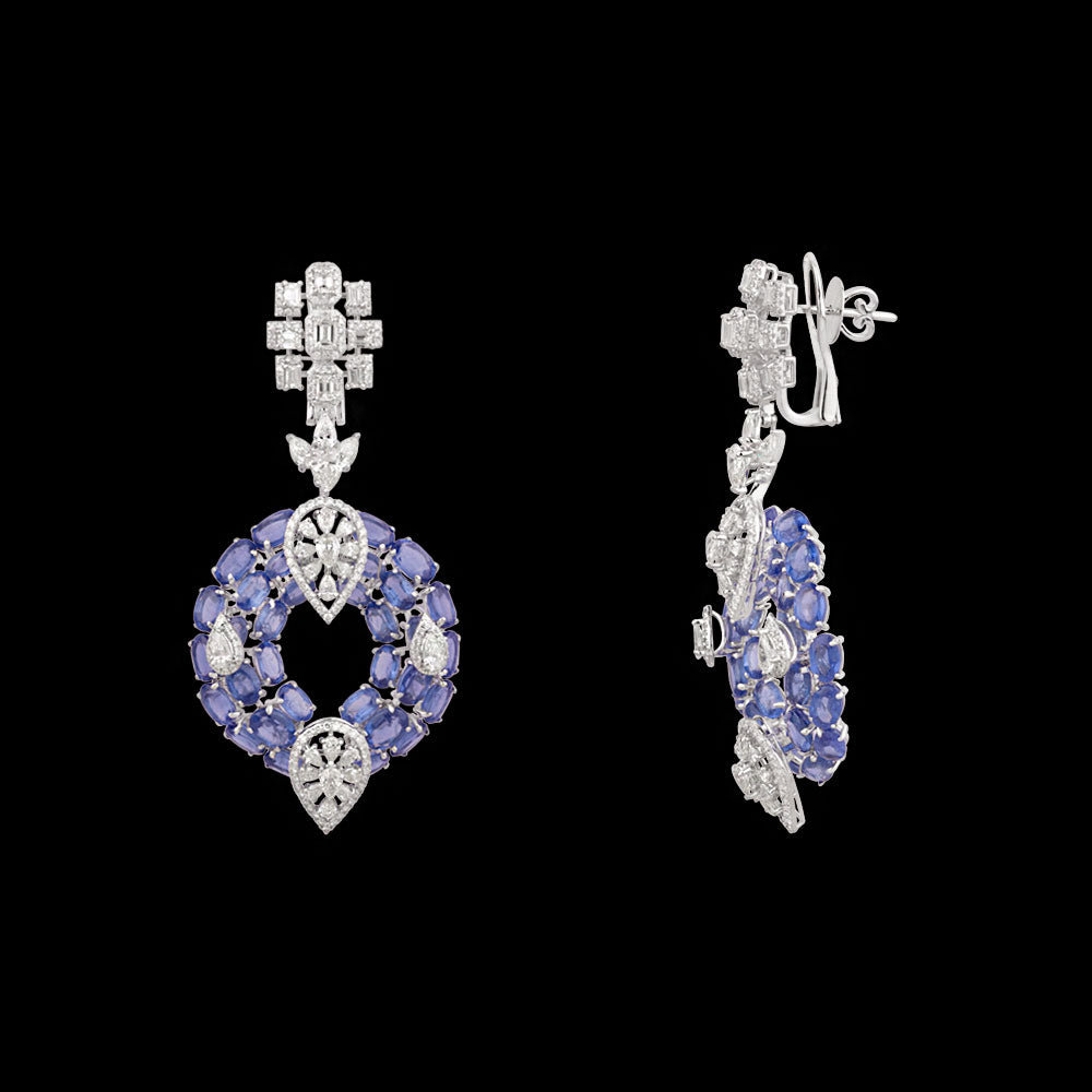 14K White Gold Diamond Jewellery - 7.517ct VS-SI-IJ with Colour Stones
