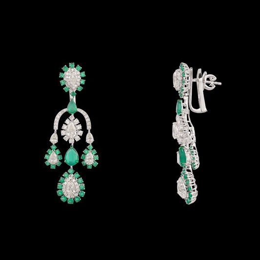 14K White Gold Diamond Jewellery - 5.428ct VVS-VS-IJ with Colour Stones