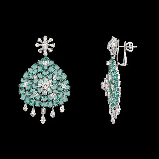 14K White Gold Diamond Jewellery - 7.987ct VS-SI-JK with Colour Stones
