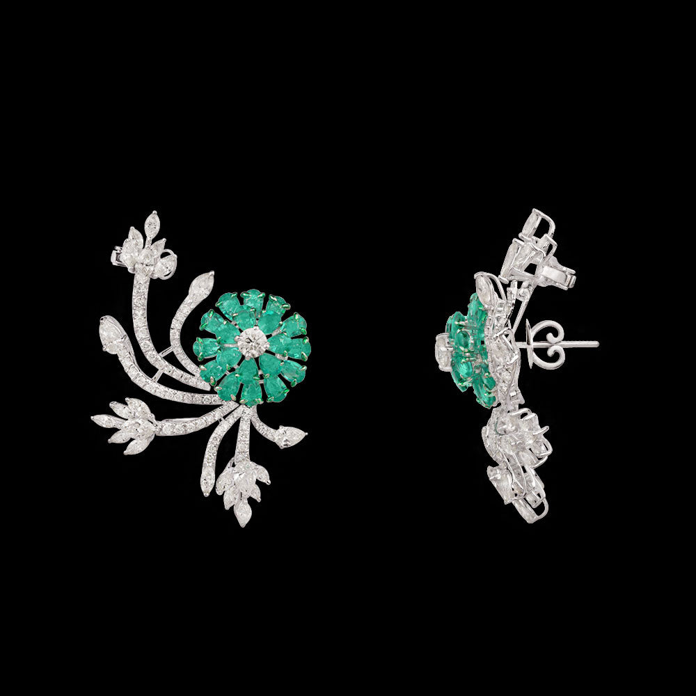 14K White Gold Diamond Jewellery - 6.091ct VVS-VS-JK with Colour Stones