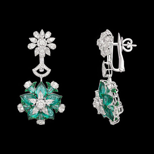 14K White Gold Diamond Jewellery - 5.665ct VS-SI-GH with Colour Stones
