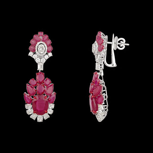 14K White Gold Diamond Jewellery - 5.762ct VVS-VS-JK with Colour Stones
