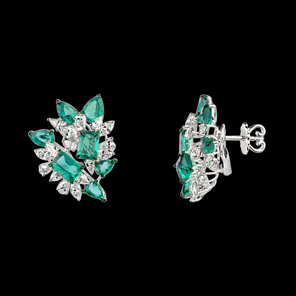 14K White Gold Diamond Jewellery - 3.529ct VVS-VS-IJ with Colour Stones