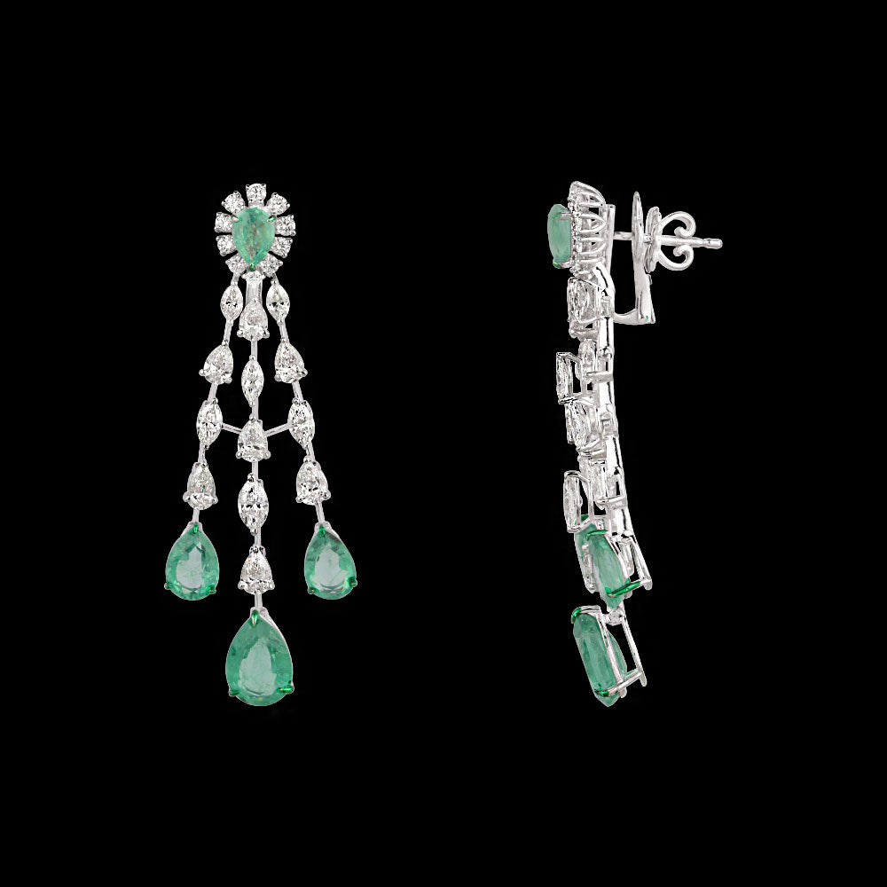 14K White Gold Diamond Jewellery - 6.463ct VVS-VS-HI with Colour Stones