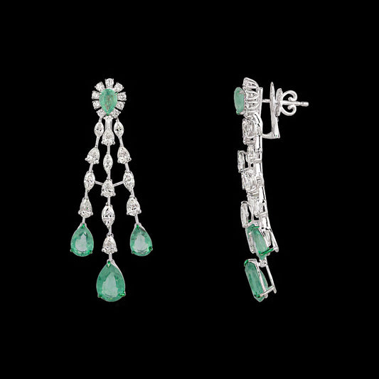 14K White Gold Diamond Jewellery - 6.463ct VVS-VS-HI with Colour Stones