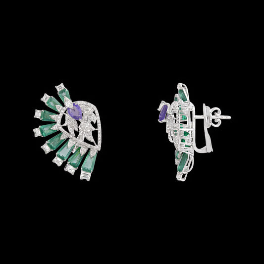 14K White Gold Diamond Jewellery - 5.618ct VS-SI-JK with Colour Stones