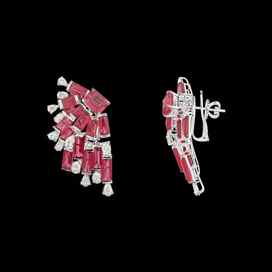 14K White Gold Diamond Jewellery - 6.18ct VS-SI-JK with Colour Stones