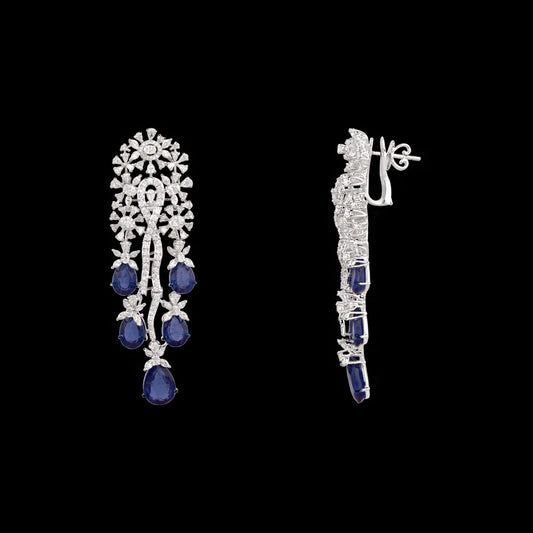 14K White Gold Diamond Jewellery - 9.587ct VS-SI-EF with Colour Stones