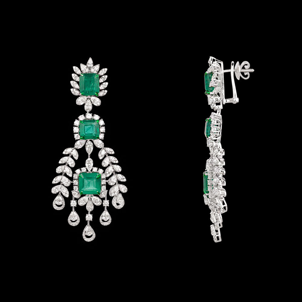 18K White Gold Diamond Jewellery - 10.94ct VVS-EF with Colour Stones