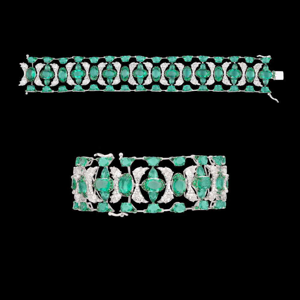 18K White Gold Diamond Bracelet - 11.514ct VS-SI-GH with Colour Stones