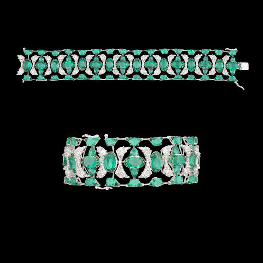 18K White Gold Diamond Bracelet - 11.514ct VS-SI-GH with Colour Stones