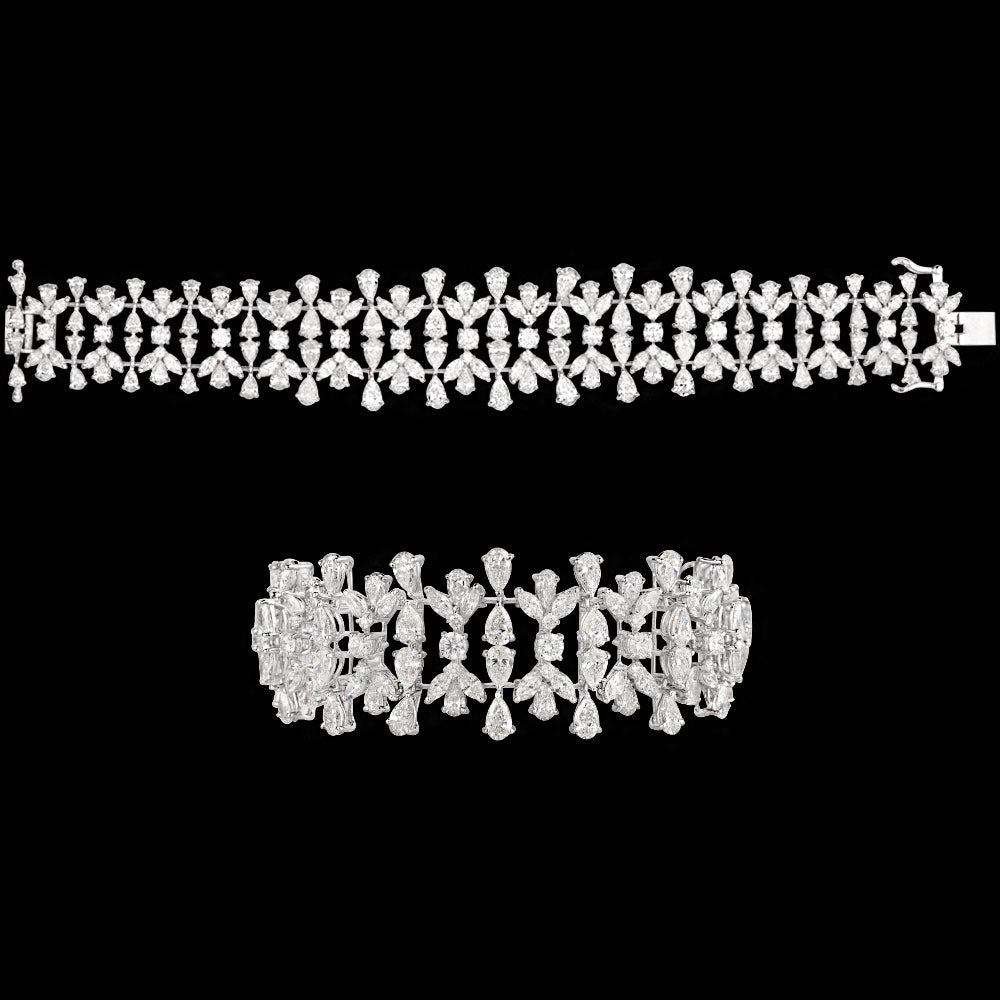 14K White Gold Diamond Bracelet - 23.359ct VVS-VS-HI