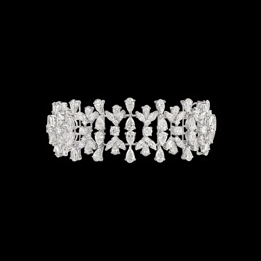 14K White Gold Diamond Bracelet - 23.359ct VVS-VS-HI