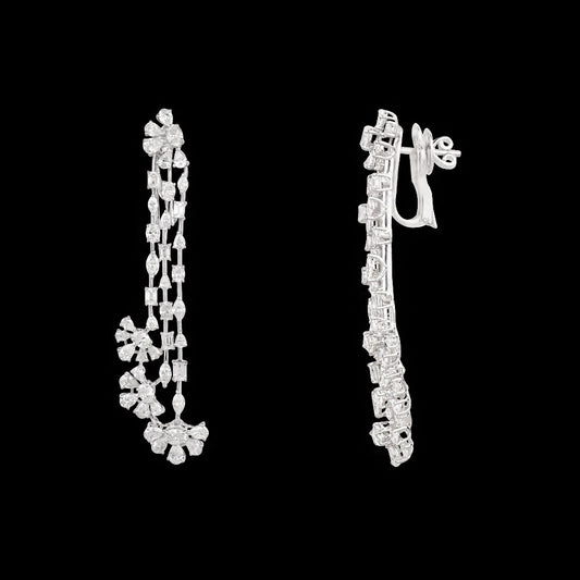 18K White Gold Diamond Earrings - 8.391ct SI-WK