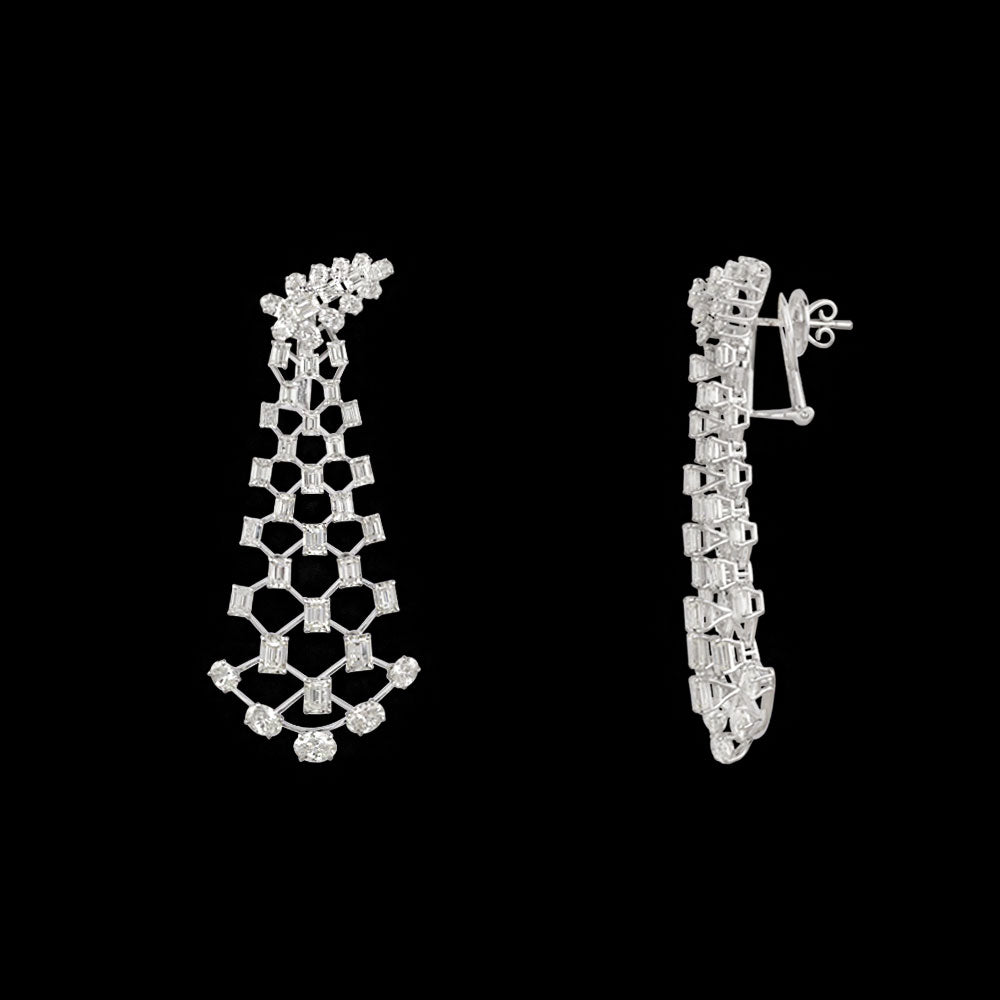 18K White Gold Diamond Earrings - 14.642ct VVS-VS-IJ