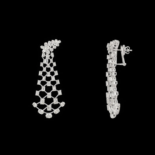 18K White Gold Diamond Earrings - 14.642ct VVS-VS-IJ