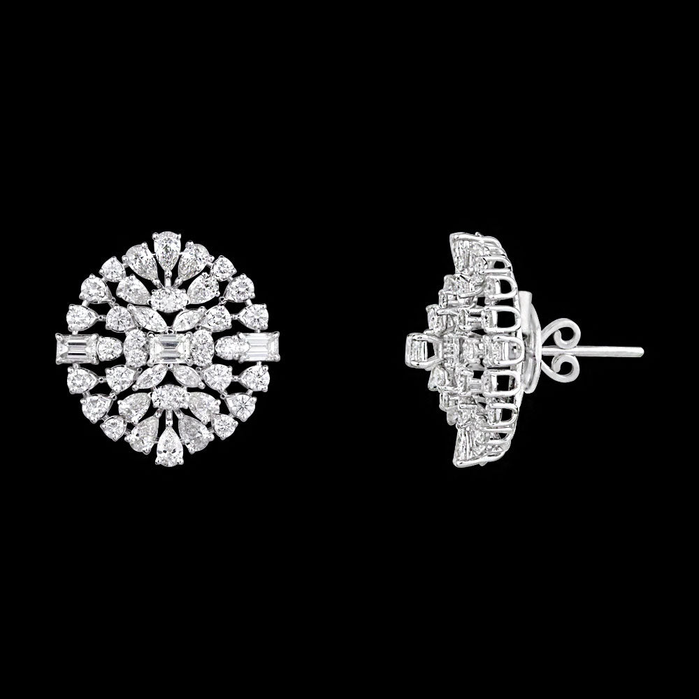 18K White Gold Diamond Earrings - 5.629ct VVS-VS-GH