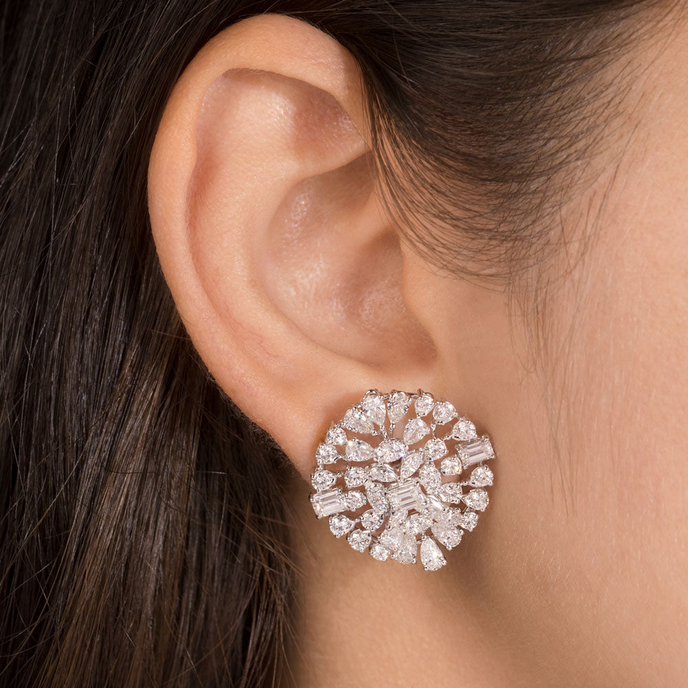 18K White Gold Diamond Earrings - 5.629ct VVS-VS-GH