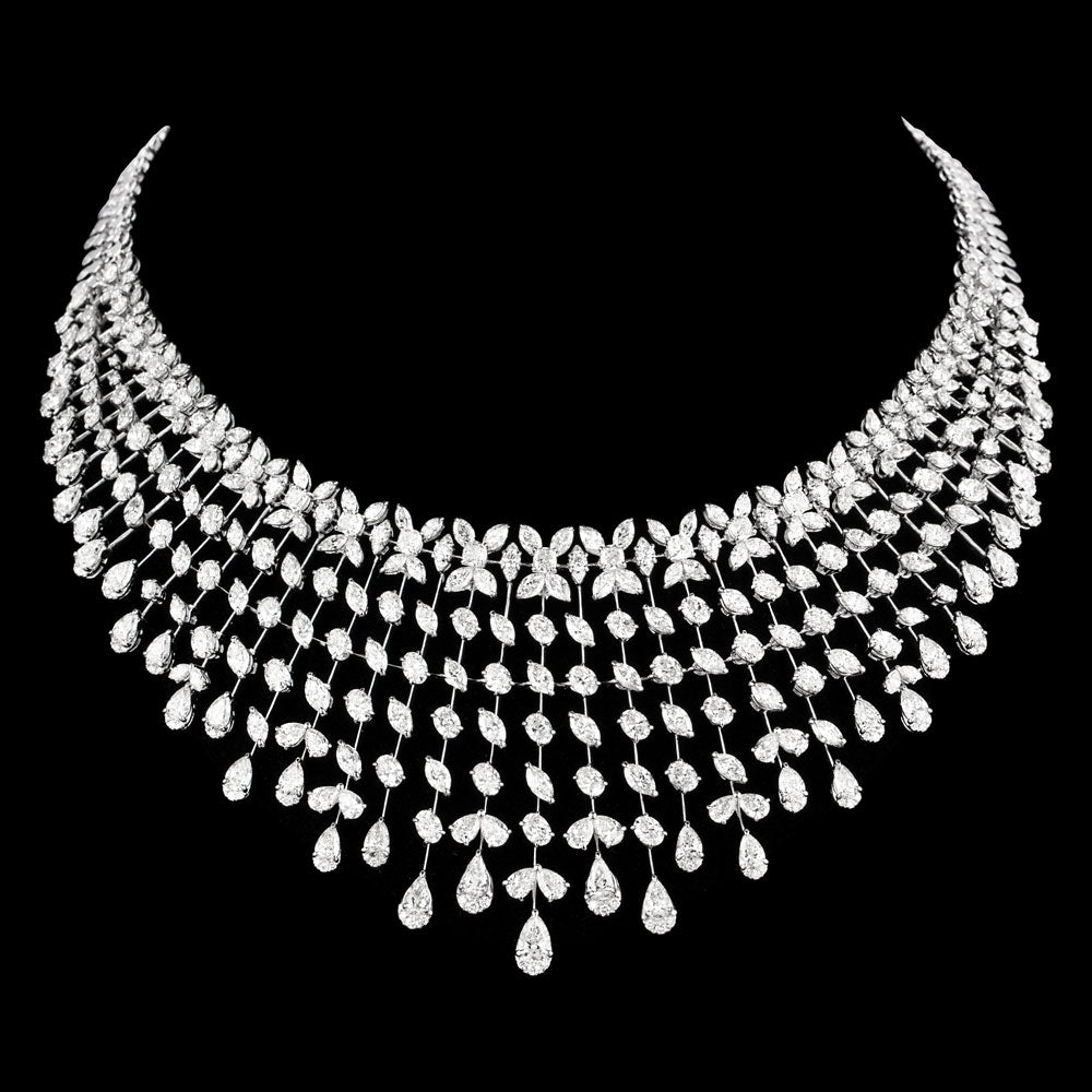 18K White Gold Diamond Necklace - 51.751ct VVS-VS-HI
