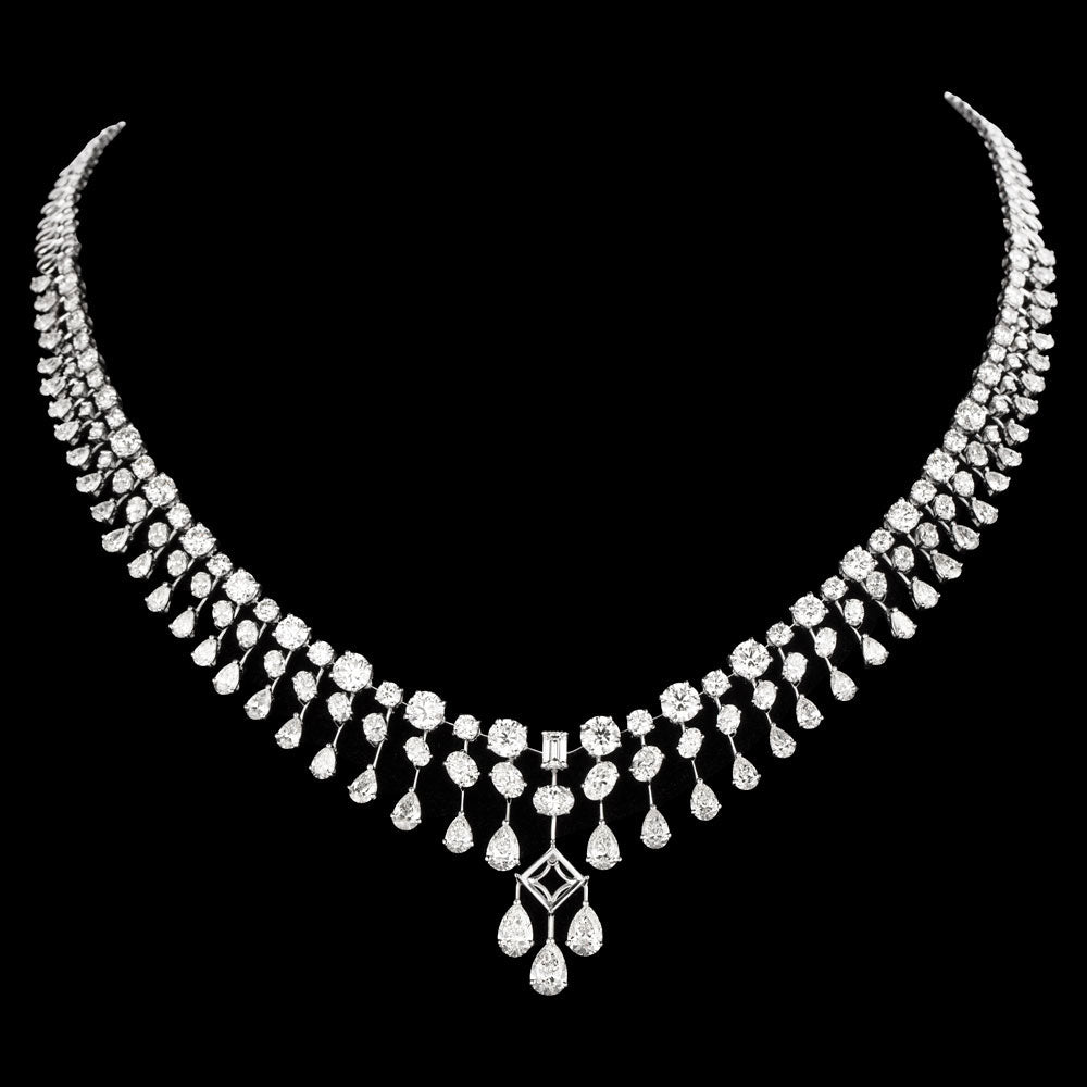 18K White Gold Diamond Necklace - 31.652ct VS-SI-GH
