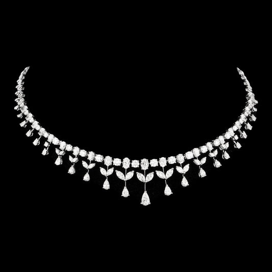 18K White Gold Diamond Necklace - 13.347ct VVS-VS-HI