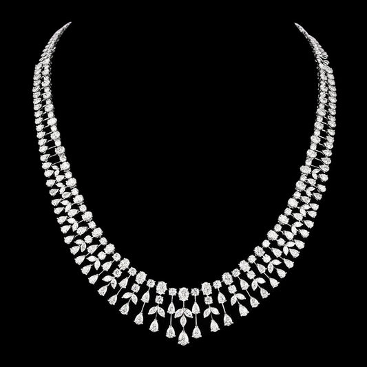 18K White Gold Diamond Necklace - 50.724ct VVS-VS-HI