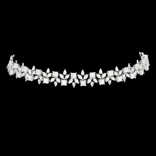18K White Gold Diamond Necklace - 19.346ct VVS-VS-GH